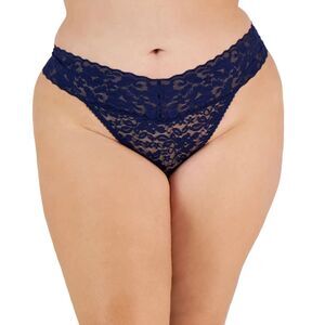 I.N.C. International Concepts Womens Lace Thong Underwear Navy Sea XXL